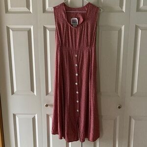 VTG Born In The USA California women’s M red calico midi sleeveless dress